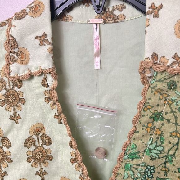 NEW Free People Hazy Baby printed boho swing mini dress tunic top in Sweet Mint - Picture 15 of 15